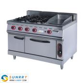 Gas Range With 4-Burner & Griddle & Gas Oven