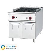 Stainless Steel Gas Lava Rock Grill With Cabinet