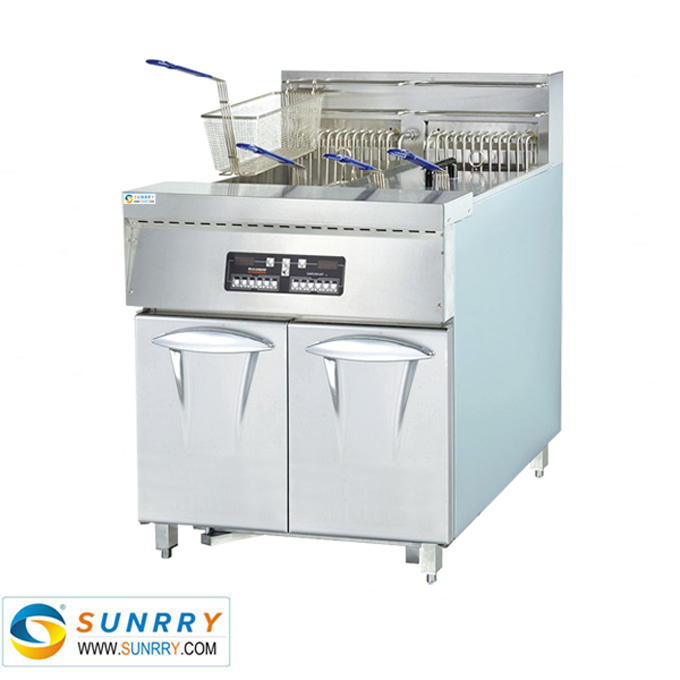 2-Tank 4 baskets Electric Computer Fryer with Oil Filtering System