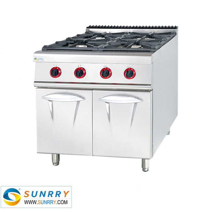Stainless Steel gas stove with 4 burners With Cabinet